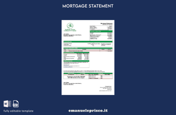 stile verificato Estratto conto ipotecario della Mauritania Chinguitty Bank Mode
